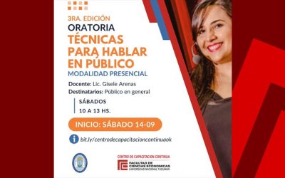 Tercera edición ORATORIA: Técnicas para Hablar en Público