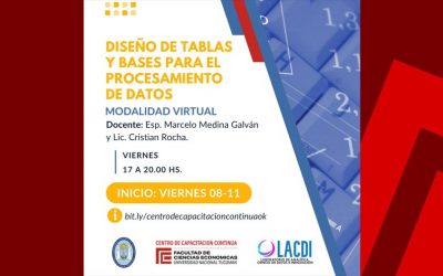 Diseño de tablas y bases para el procesamiento de datos