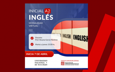 Inglés A2 – Nivel Inicial | Fecha de Inicio: Martes 7 de Abril.