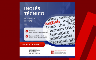 Inglés Técnico | Fecha de Inicio: Lunes 6 de Abril.