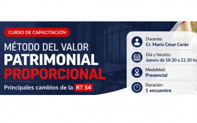 Método del Valor Patrimonial Proporcional. Principales cambios de la RT 54 | Jueves 23 de Abril.