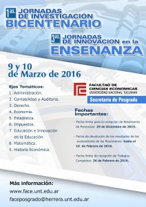 JORNADAS INVESTIGACION DEL BICENTENARIO MARZO 2016