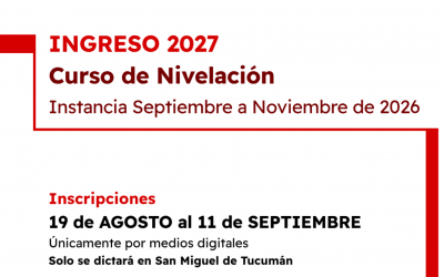 Ingreso 2027: Inscripción al Curso de Nivelación